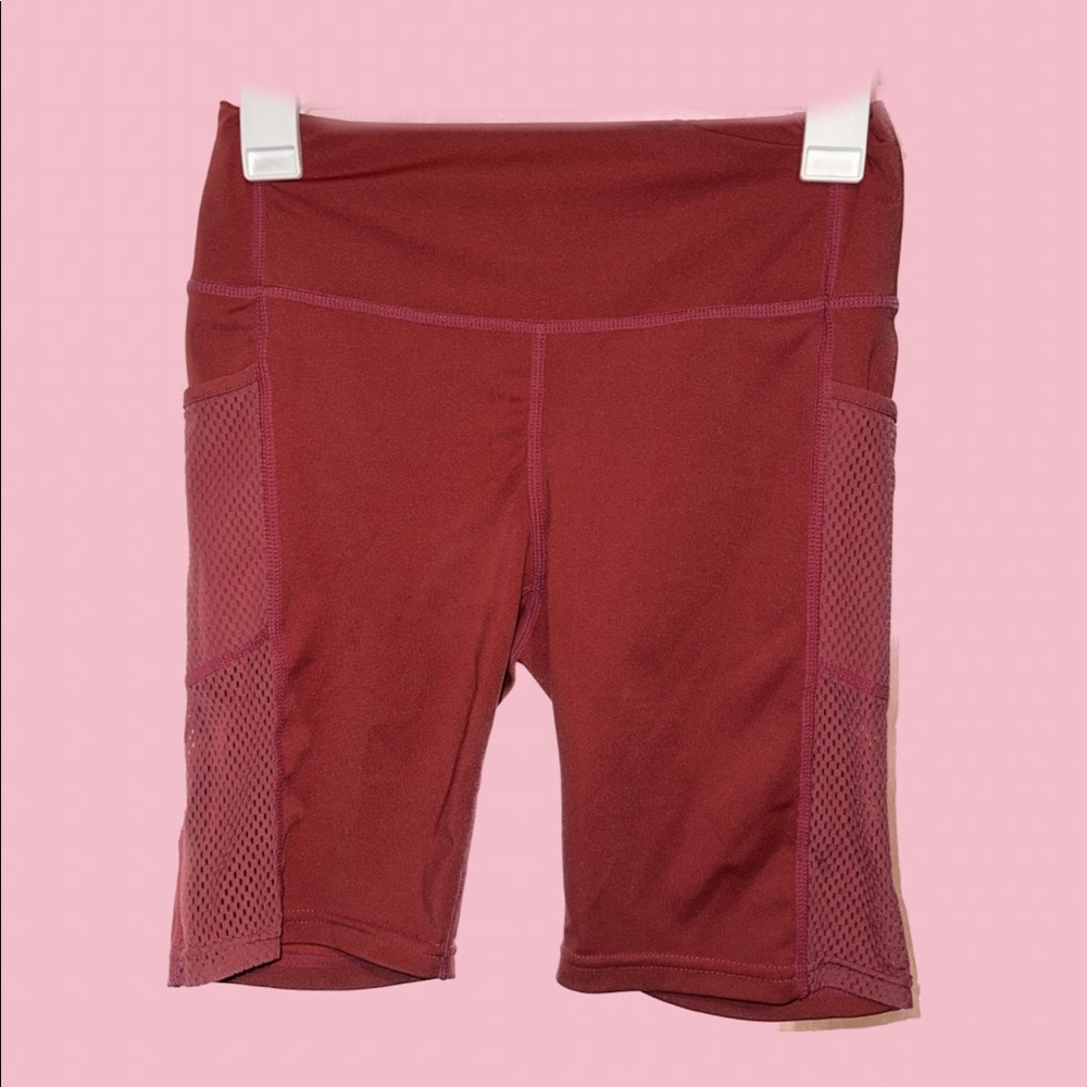 Bright pink workout shorts